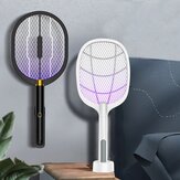 Lámpara mata mosquitos LED 2 EN 1, recargable por USB, raqueta eléctrica de 3000V para matar moscas, matamoscas eléctrico