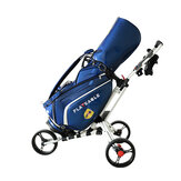 KALOAD 3 ruedas Carrito de golf plegable Carrito de golf empuje deporte al aire libre Bolsa de transporte de carrito de golf Accesorios de golf