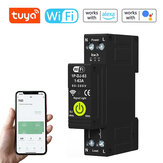 Tuya WiFi Intelligent Circuit Breaker ON OFF Timing Photovoltaic Bidirectional Metering Energy Meter Automatic Reclosing Protector with Metering and Prepaid Function Compatible with Alexa and Google Assistant for Voice Control