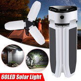 60LED Solar Power Fan Light Bulb Waterproof Portable Foldable Outdoor Camping Lamp