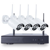 4PCS 4CH CCTV Inalámbrico 960P NVR DVR 1.3MP IR Exterior P2P Cámara de Seguridad IP Wifi Video Vigilancia