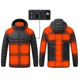 TENGOO HJ-21A 21 Zonen Heizjacke Unisex USB-Ladung SmKunst Thermal Warm Jacket beheizte Kapuzenjacke Outdoor-Sportbekleidung