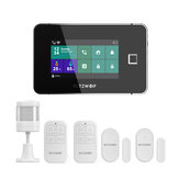 BlitzWolf® BW-IS20 Tuya Wireless 2G GSM Wifi Smart Home Security Alarm System Starter Kit con DIY 4.3 Pollici Fingerprint Unlock Touch Display Smart Alarm System Hub / 2 * Window & Door Sensors / 1 * Motion Detector / 2 * remoto Controller