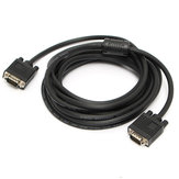 16.4FT / 5M 15Pin VHD VGA SVGA Mand til Male Cable Black Cord til PC TV Monitor