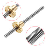 Machifit 100mm T6 Lead Screw 6mm Thread 1mm Pitch Lead Screw with Flange Copper Nut