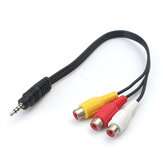 Cable de audio y video hembra a macho mini AV de 3,5 mm a 3 RCA, adaptador de conector estéreo