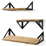 3pcs Wall Floating Shelves Wall Mount Display Rack Decorating Triangle Iron Frame Home Storage Supplies