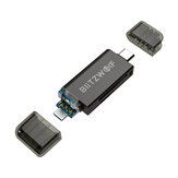 بليتزولف® BW-CR1 Type-C SD / TF بطاقة Reader USB3.0 5Gbps High Speed Memory بطاقة Reader for Smartphone Computer
