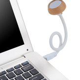 Lámpara de lectura LED de madera flexible de 1W USB para ordenador, portátil, PC, batería portátil