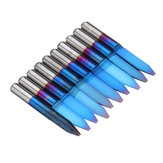 PCB-Gravierfräser von Drillpro, 10 Stück, 0,1-1,5 mm, 30 Grad, blau beschichtetes Karbid CNC-Flachboden-Gravierfräser Werkzeug