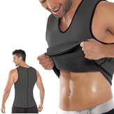 Grey Men Slimming Vest Body Shaper Belly Wrap Abdomen Weight Loss Zipper Sauna Corset Shapewear