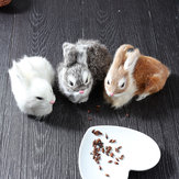 Modelli di conigli accovacciati realistici fatti a mano, bambole di peluche morbide e realistiche