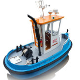 1:18 Sosna Mini 270 * 130 * 190m RC Tugboat Rescue Simulation ABS Drewniany model łodzi Ship DIY Zestaw narzędzi Q1