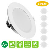 KINGSO 6Pcs AC230V 6W LED Recessed Ceiling Light Ultra-thin Spotlights Downlights for Bathroom Living Room Kitchen