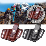 XANES® EDC estojo de couro para organizador de bolso para ferramenta multifuncional com porta-chaves para cinto e lanterna - ferramenta para acampar ao ar livre.