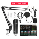 WXH1000 ميكروفون V10XPRO Professional Sound بطاقة تسجيل مكثف ميكروفون عدة مع صدمة جبل