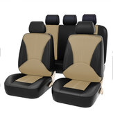 Conjunto universal de fundas de asiento delantero y trasero para coches sedán, camiones y SUV de cuero PU