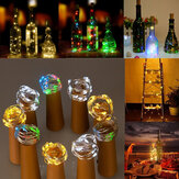Lámpara de botella de vino con forma de corcho con cable de alambre plateado en forma de estrella y con 15 luces LED alimentadas por batería para fiestas de Navidad