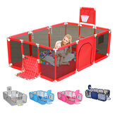 3 في 1 Baby Playpen تفاعلي آمن داخلي بوابة ساحات اللعب خيمة ملعب كرة السلة أثاث أطفال للأطفال حديقة ملعب بركة جافة كبيرة 0-6 سنوات سياج
