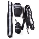 Laisse élastique en nylon pour chien de course avec sac à fermeture éclair, ceinture réfléchissante pour la taille, ensemble porte-harnais