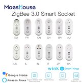 Розетка MoesHouse ZigBee3.0 Smart с 2 интерфейсами USB, пультом дистанционного управления голосом, совместима с SmartThings, Wink и большинством ZB Hub