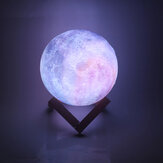 Creality 3D D15см 16 цветов 3D-печать Луна лампа LED ночной свет с пультом дистанционного управления и деревянной подставкой для декора домашней спальни