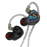CVJ Ailes d'Ange Écouteurs Filaire 3.5mm Électrostatiques Dynamiques Équilibrés Monitor HiFi pour Musique de Sport