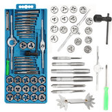Conjunto profissional de 40 chaves de torneira métrica e cortadores de roscas Pro M3-M12 Nut Bolt Alloy Metal ferramentas manuais
