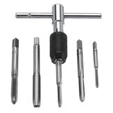 6pcs M3-M8 Tap Drill Set T Handle Ratchet Tap Wrench Machinist Tool With Screw Tap Hand