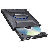 DeepFox External DVD Drive USB3.0 Type-C Cable Portable Optical Player CD RW Writer Burner for Laptop Desktop