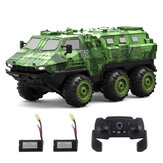 Eachine EAT07 RC Military Truck 1/16 Full Proportional Control RC Army Truck with Several Batteries and 2.4G Remote Control and LED Lights 6WD RC Armored Car 40min Play Brushed RC Vehicle Model for Adults and Kids