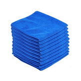 10 Stk. Microfaser-Reinigungstücher Blau zum Reinigen, Polieren, Wachsen, Detailieren und Trocknen