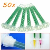50pcs F6-16 Green AB Glue Mixing Tube Static Mouth Section 16 Nozzles