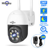 Hiseeu 3MP/5MP PTZ IP Κάμερα Ασφαλείας Εξωτερικού Χώρου Ανίχνευση AI Ανθρώπου H.265X Ασύρματες WiFi Κάμερες Παρακολούθησης βίντεο iCsee P2P