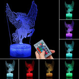 3D Night Light Дистанционное Управление Домашний Декор Стол Спальня Спальный Лампа Детские Подарки