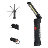 XANES 175A 360Degree Rotation USB Rechargeable COB+LED Emergency Worklight with Magnetic Tail Flashlight