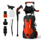 Mensela PW-W1 Car Pressure Washer 2100W 165Bar Electric Pressure Washer Household with Adjustable Nozzles Hose Reel 5m Power Cord 10m Hose EU Plug Detergent Tank Ideal for Cleaning Home Car Garden