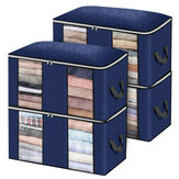 4PCS Large Capacity Clothes Storage Bags Comforter Blanket Closet Organizer Boxes