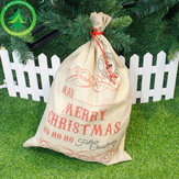 Venta caliente 1 unid Santa Sacks lienzo de lazo Santa Sack grande vendimia regalo de Navidad Bolsa 