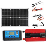 Комплект солнечной энергетической системы 18V солнечная панель 4000W 12V на 110V/220V инвертор 30A 12/24V контроллер зарядки USB-комплект