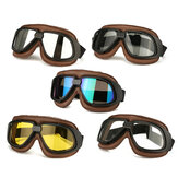 Motorrad-Retro-Brillen für fliegenden Rollerhelm, winddichte Brillen mit braunem Rahmen und UV-Schutz