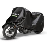 AUDEW 210D غطاء دراجة نارية من القماش الأكسفورد المقاوم للماء بطول 245/265 سم وشريط عاكس للملابس في الهواء الطلق