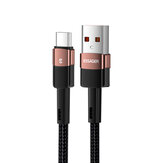 ESSAGER 6A USB-A naar USB-C-kabel QC VOOC SCP MTK PE AFC Snelladen Gegevensoverdracht vezelkernlijn 0,5M/1M/2M lang voor Huawei Mate50 voor OPPO Find X5 Pro voor Mi 11