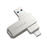 Lenovo ThinkPlus MU252 Type-C & USB3.1 Flash-Laufwerk mit 32G oder 64G, Metall-Schnittstelle, wasserdicht, hitzebeständig, 360°-Rotation, schnelle Datenübertragung, tragbarer Speicher U Disk