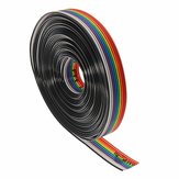 5 meters / partij 10 Way 10 Pin Flat Color Rainbow Ribbon Rainbow Cable Wire 1.27mm Pitch