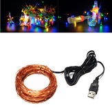 USB Powered 10M 100LEDs Colorful Rame Wire Fairy String Light per Natale DC5V