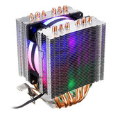 Ventilador de enfriamiento de CPU con disipador térmico de 3 pines para Intel 775/1150/1151/1155/1156/1366 y AMD en todas las plataformas, 5 colores de iluminación