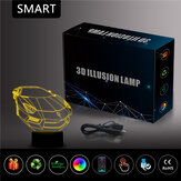 3D LED-es illúziós dinoszaurusz / flamingó / autó / repülőgép / operaház / szabadságszobor alakú USB 7 színes asztali éjszakai lámpa APP vezérlő gyermekajándék