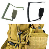 Corda elastica tattica anti-smarrimento per armi, con funzione di chiave antifurto, appendiabiti retrattile e altri accessori