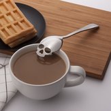 Cucchiaio da tè, caffè e zucchero in acciaio inossidabile a forma di teschio 1 pezzo